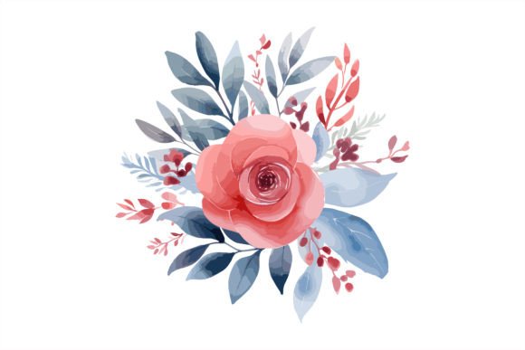 Download Watercolor Florals for Logo Card Design - Design Collection