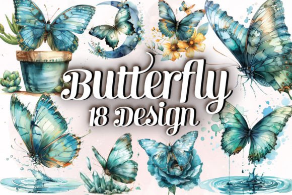 Download Watercolor Butterfly Clipart Bundle - Watercolor butterfly clipart Collection