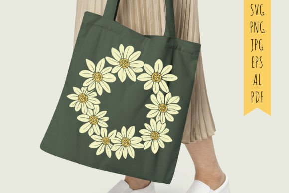 Download Daisy Wreath SVG/PNG|Floral Rim Clip Art - Daisy wreath Collection