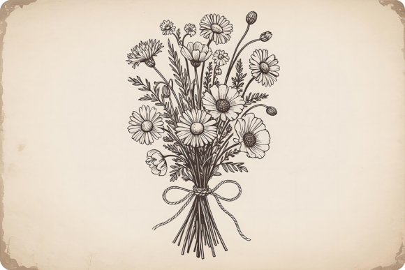 Download Retro Bouquet Clipart Design - Design Collection