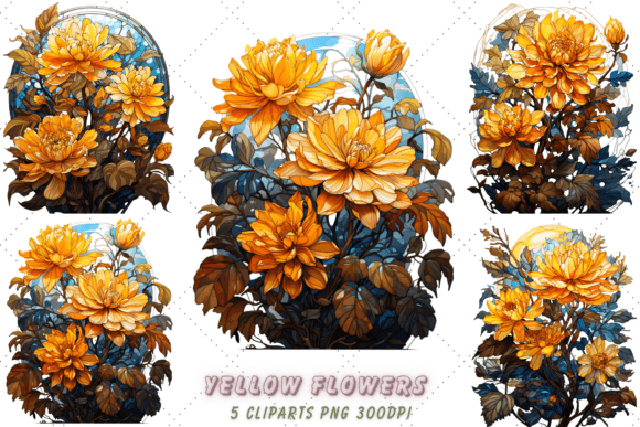 Download Yellow Flowers Sublimation Clipart - Yellow flower Collection