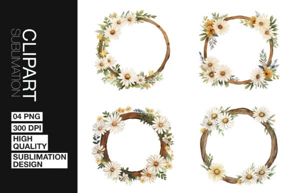 Download Daisy Wreath Art Clipart PNG - Daisy wreath Collection