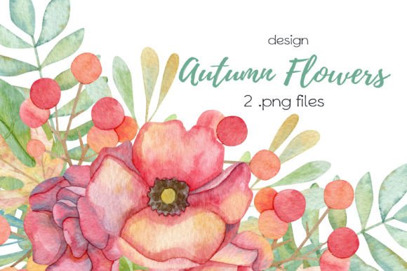 Download Watercolor Autumn Flowers Design - Design Collection