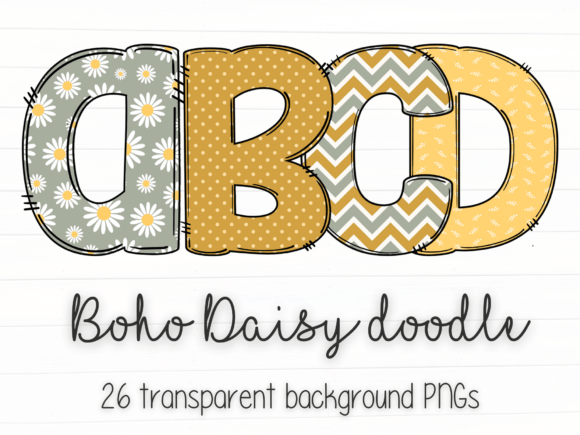 Download Boho Daisy Yellow Flower Doodle Letters - Yellow flower Collection