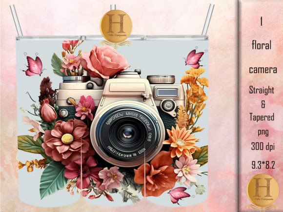 Download Floral Camera Png 20oz Tumbler - Premium Resources