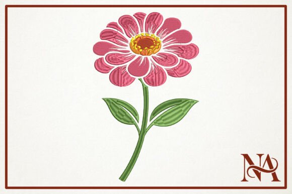 Download Pink Zinnia Flower Embroidery Design - Design Collection