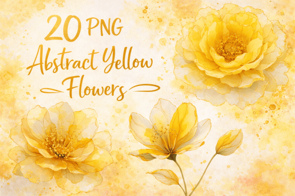 Download Abstract Yellow Flowers Watercolor - Yellow flower Collection