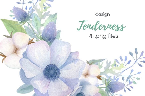 Download Watercolor Delicate Flowers Design - Design Collection
