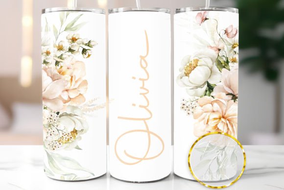 Download Personalized Tumbler Wrap Flowers Design - Design Collection