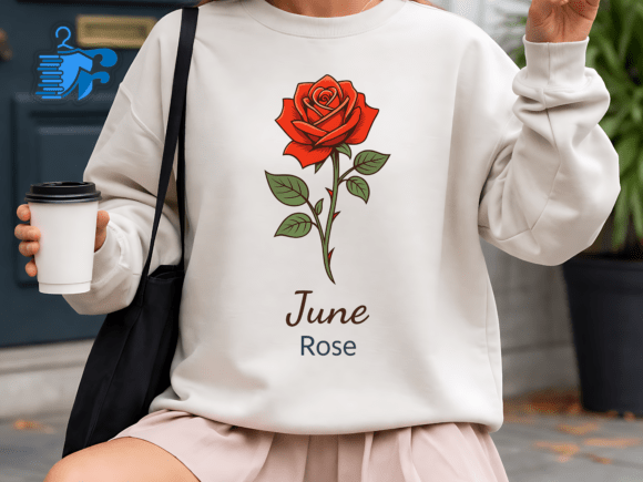 Download June Rose Birth Flower Design - Design Collection