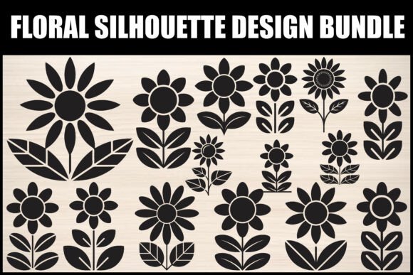 Download Floral Silhouette Design Bundle - Design Collection