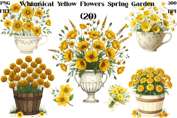 Download Whimsical Yellow Flowers Spring Garden - Yellow flower Collection