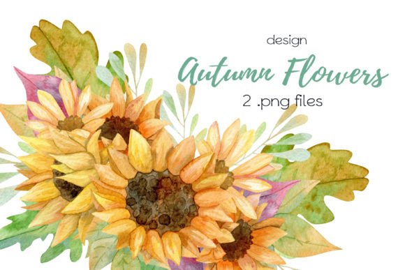 Download Watercolor Autumn Flowers Design - Design Collection