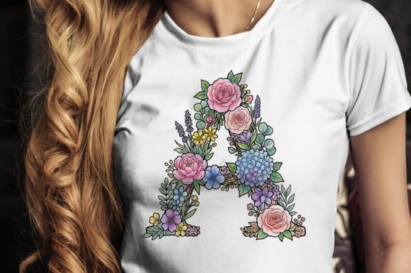 Download Floral Letter a Design with Roses - Design Collection