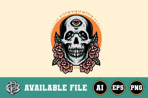 Download Skull and Roses Design - Design Collection