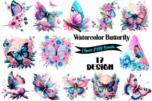 Download Watercolor Butterfly Clipart Bundle - Watercolor butterfly clipart Collection