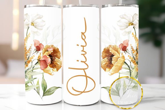 Download Personalized Tumbler Wrap Flowers Design - Design Collection